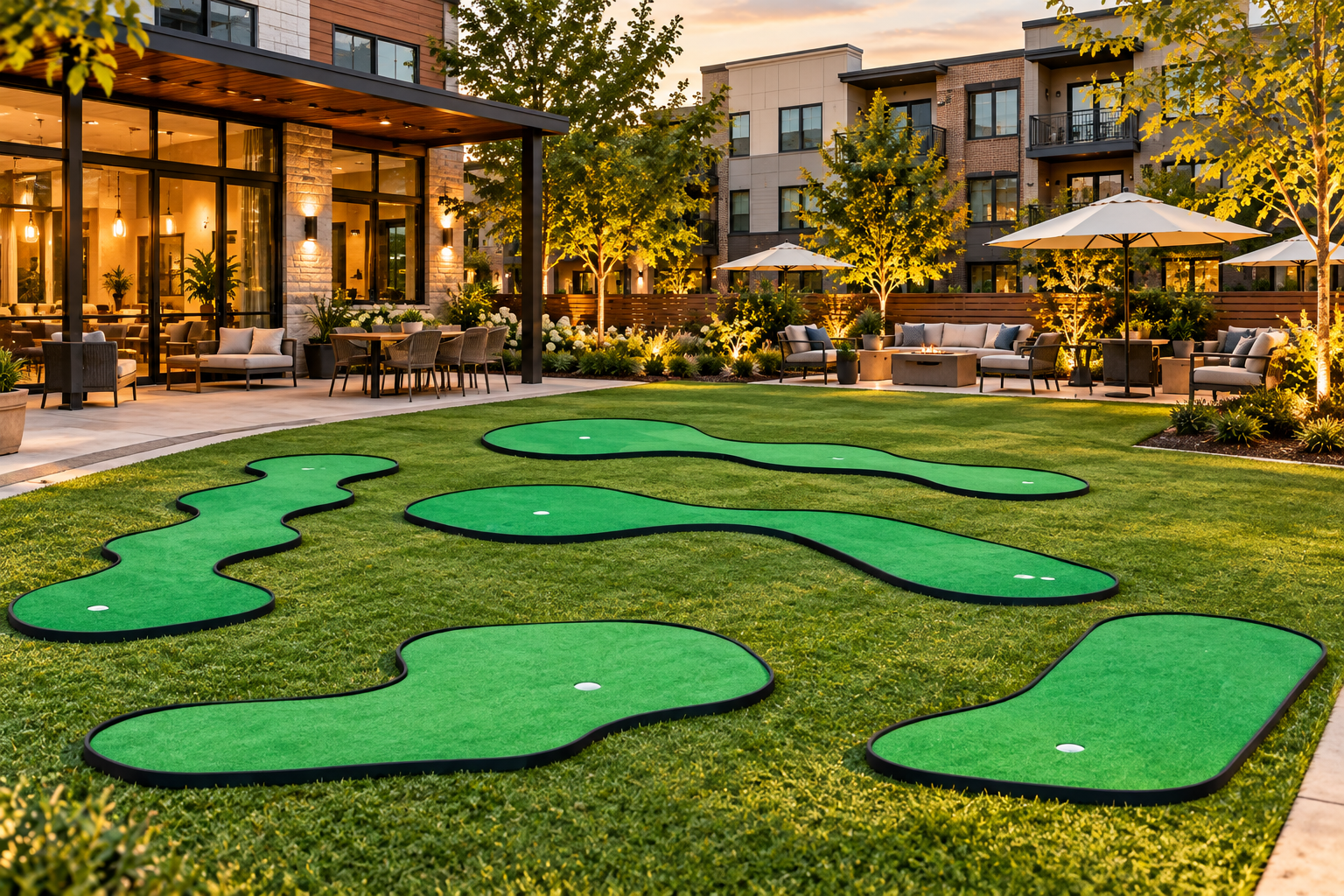 Mini Greens shown at apartment communities